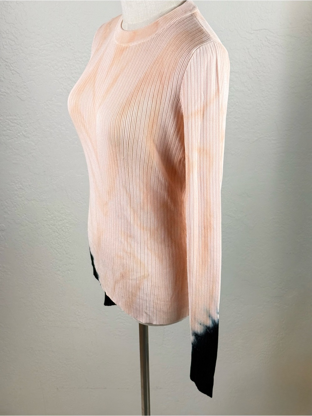 LUXE Proenza Schouler Resort Runway Tie Dye Ribbed Knit Top Peach Navy M - Picture 4 of 14